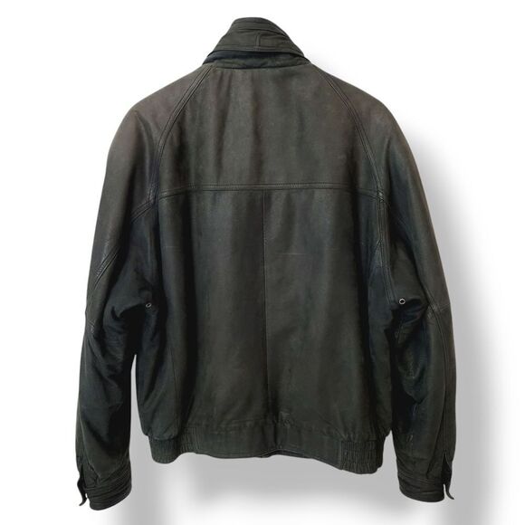 Vintage Hunting Horn Classics Leather Bomber Aviator Jacket In Black Size XL - Picture 2 of 16